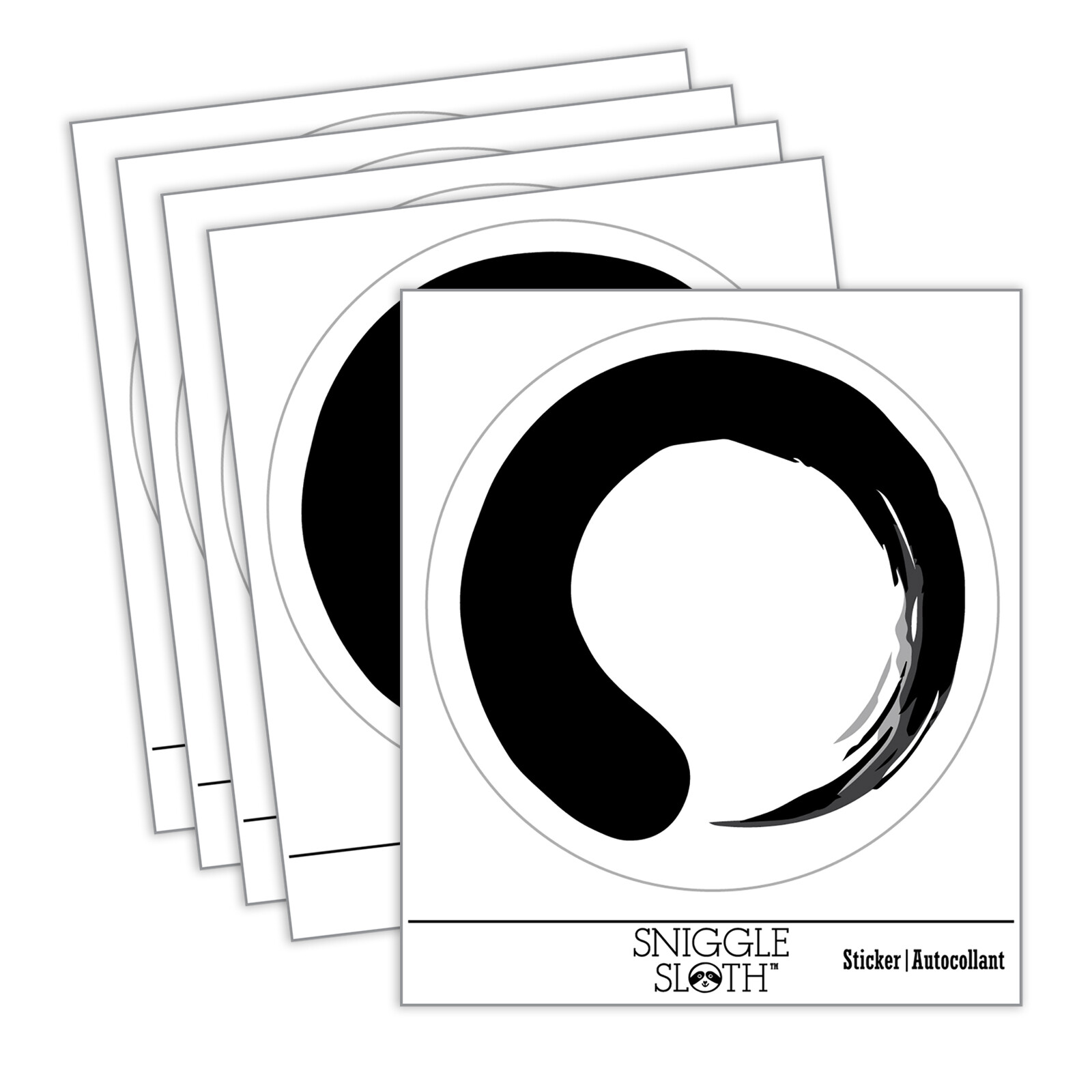 Enso Zen Buddhism Infinity Circle Laptop Water Bottle Car Window Sticker 5 Pack