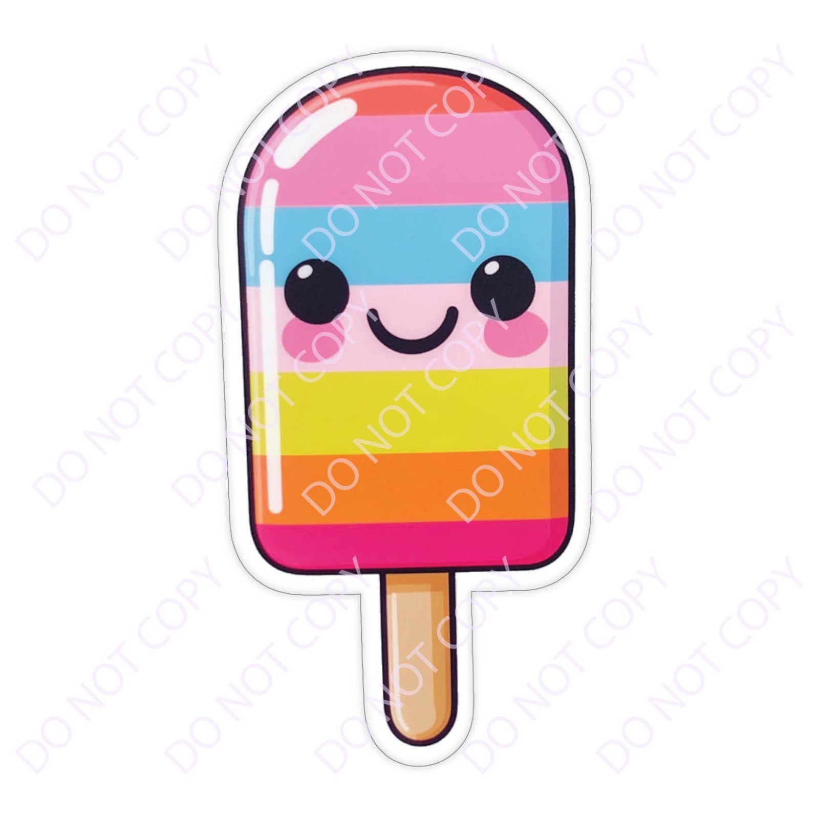 Laminated Vinyl Decal Die Cut Waterproof Sticker – Rainbow Popsicle
