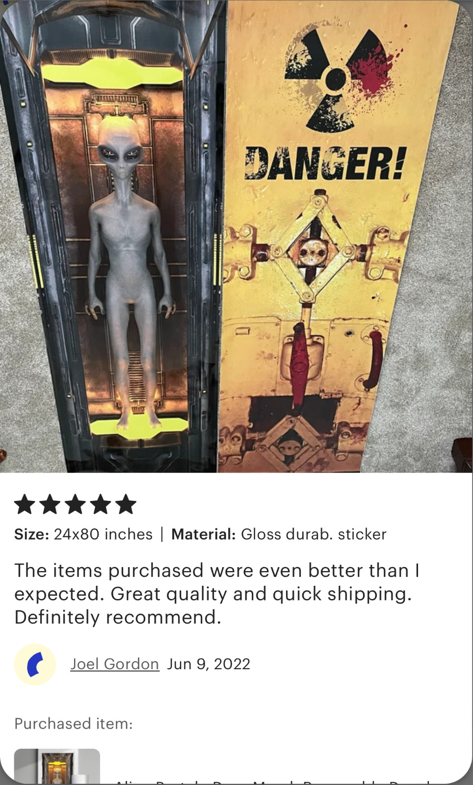 Alien Portal Fridge Wrap, Refrigerator Decal Cover. Peel n Stick. Single piece