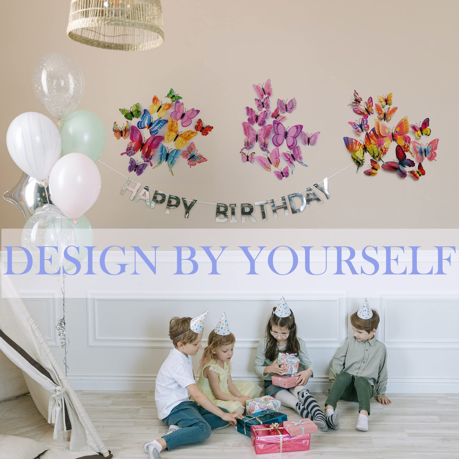 OPSEAM Butterfly Wall Decor 24/48 PCS, Colorful 3D Stickers