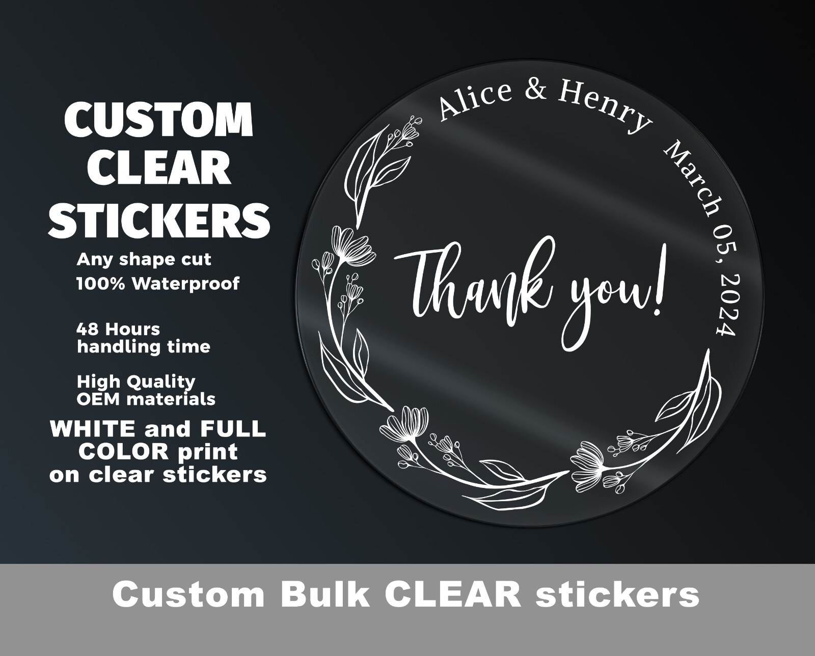 Personalized Clear Stickers | Custom Clear Stickers | Favor Stickers