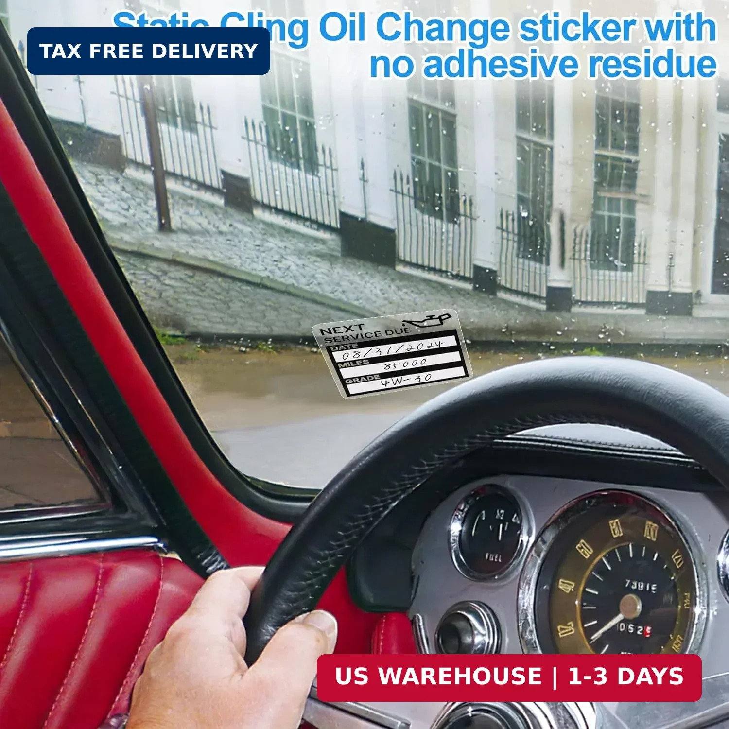 for Oil Change Sticker Static Cling, Clear Stickers 120 Pcs 2″x 2″ Next Service