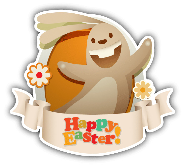Happy Easter Bunny Smile Car Bumper Sticker Decal