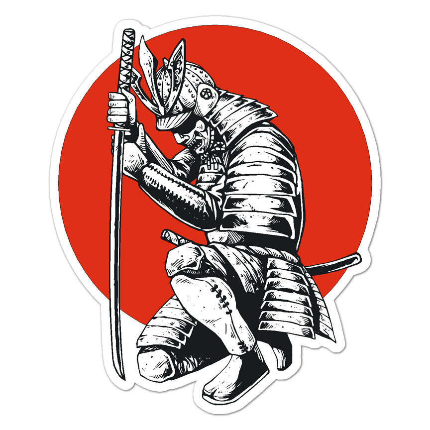Samurai Warrior, Vinyl Decal Sticker, Indoor Outdoor, 3 Sizes, #8995