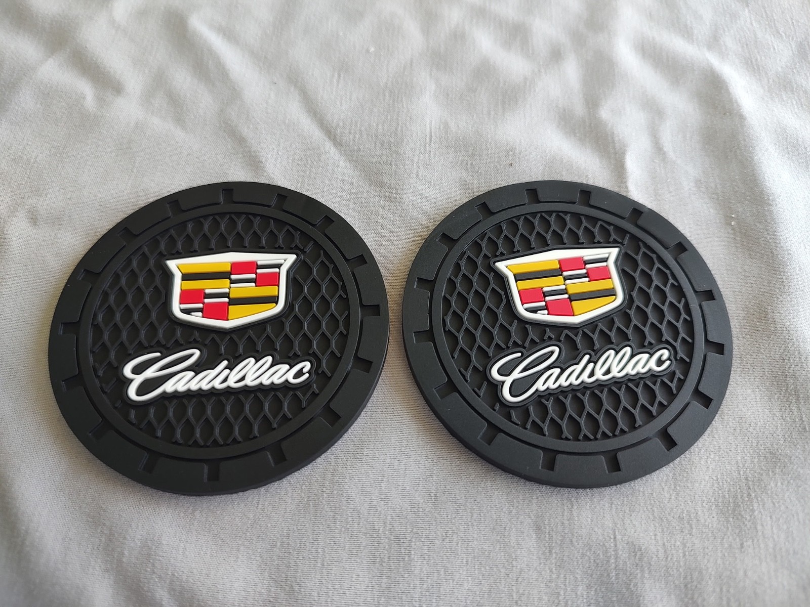 Set Of 2 Branded Neoprene Car Coasters, Red Sox Yankees Manchester Audi and re