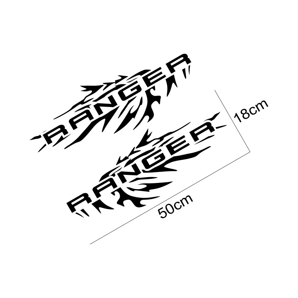 Aftermarket Splash Bed Side Decal for Ford Ranger Raptor XL / XLT / Lariat | 2-P