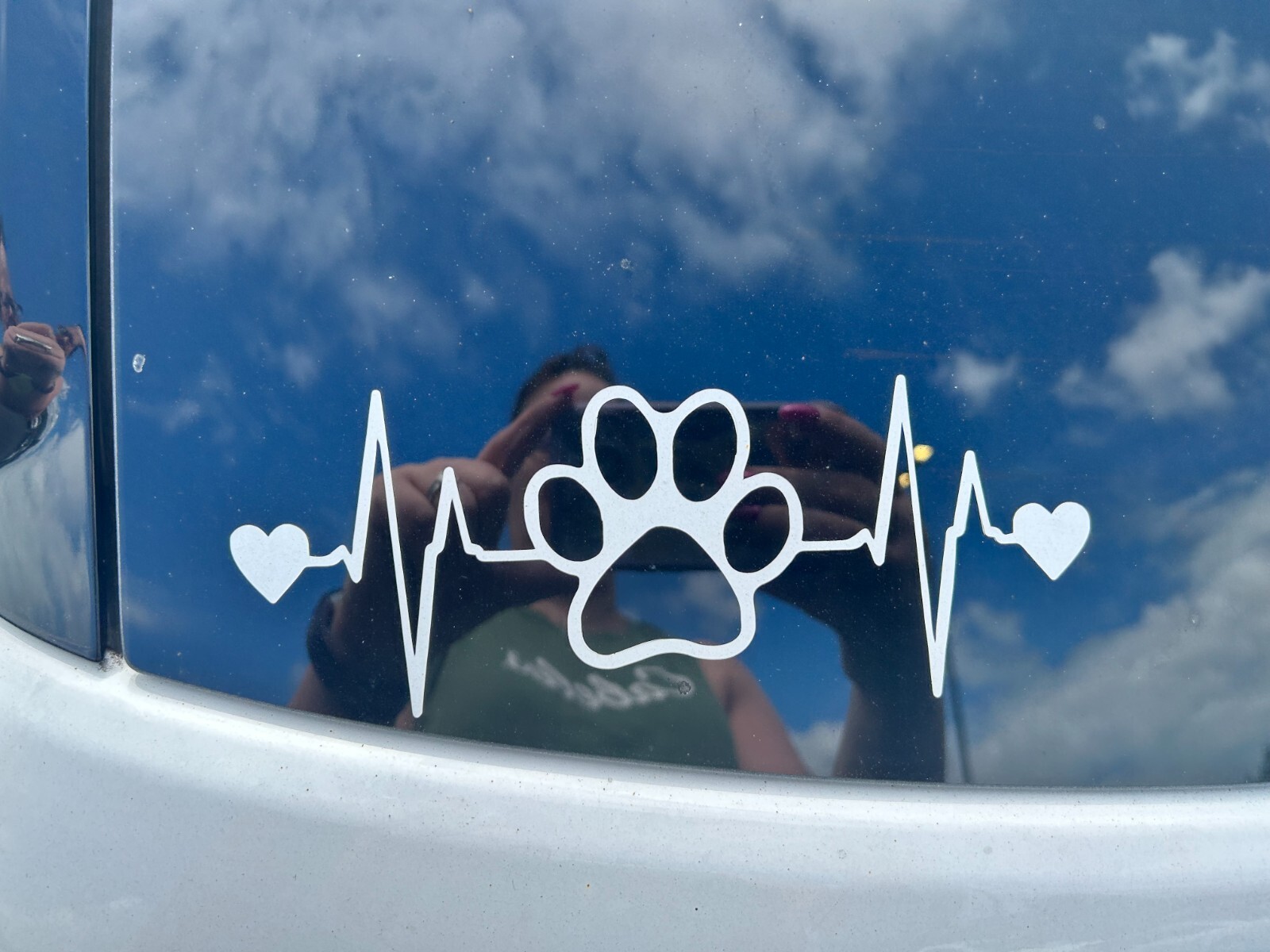 dog mom dad heartbeat car sticker decal