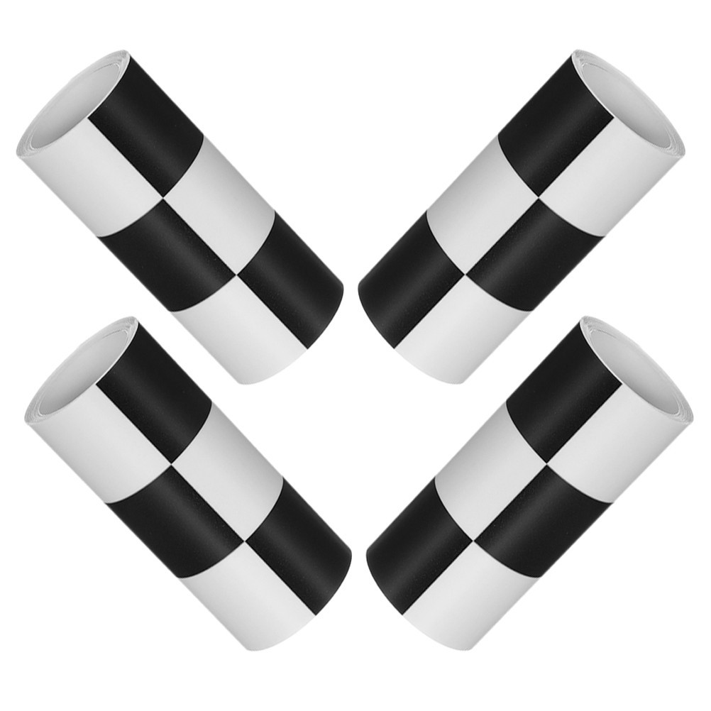4 Rolls Self Stick Checkered Wallpaper Border Trim Waterproof For Bathroom Walls