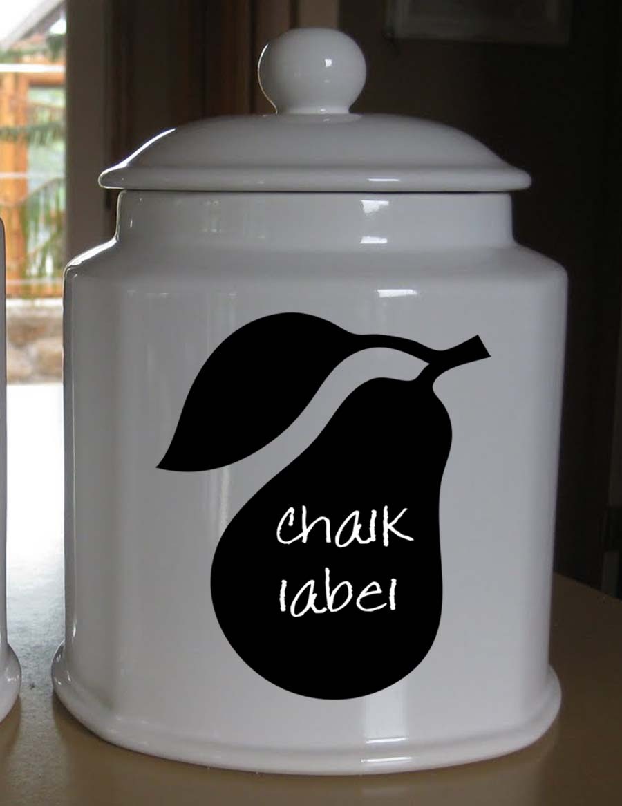 PEAR Chalkboard Vinyl Label Sticker Decals 4″h x 3″w ea. (Quantity 6)
