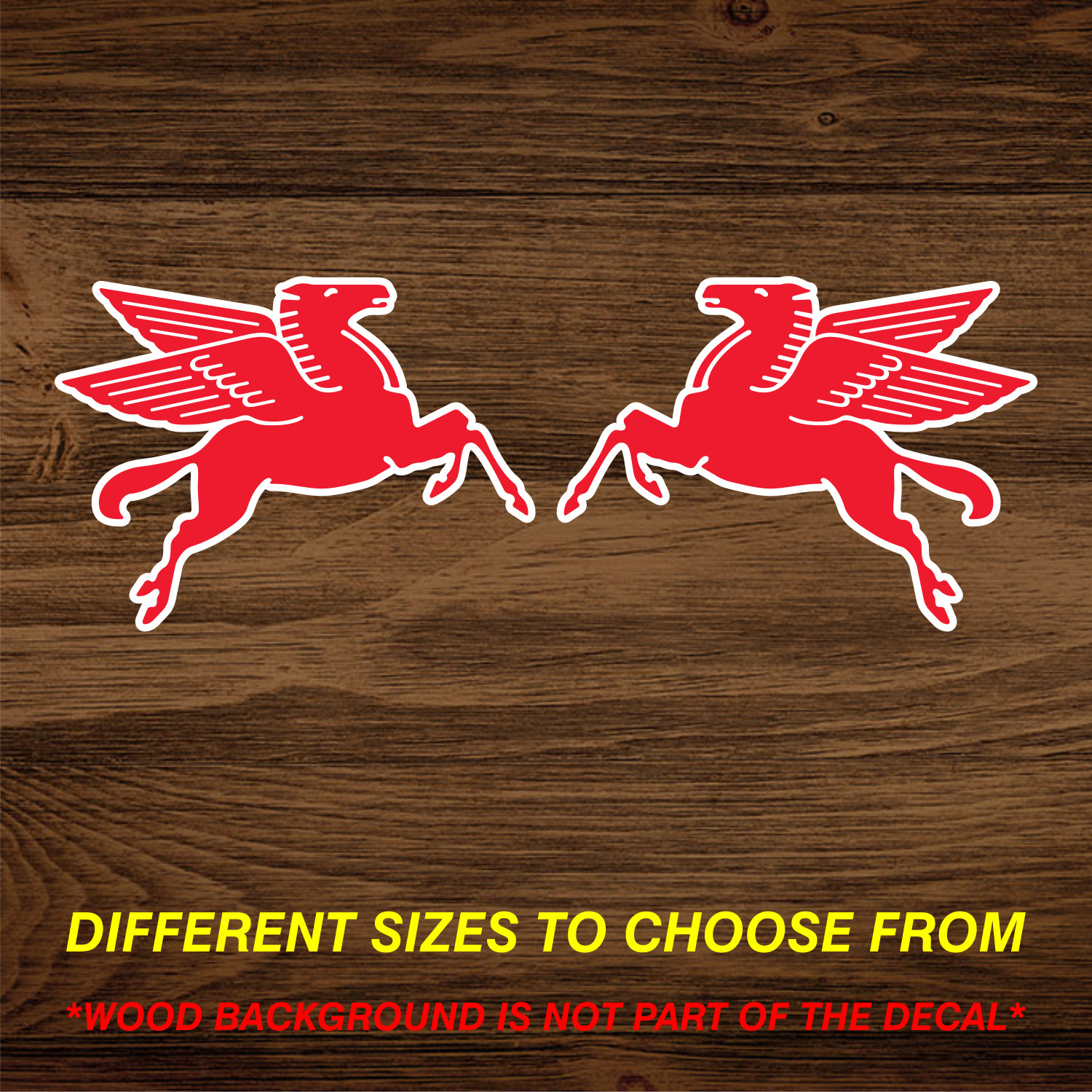 Set of 2 Vintage Mobile Oil Pegasus Racing Vinyl Decal Sticker Free Shipping