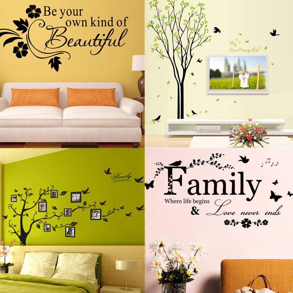Family Tree Wall Decal Sticker Large Vinyl Photo Picture Frame Home Room Decor