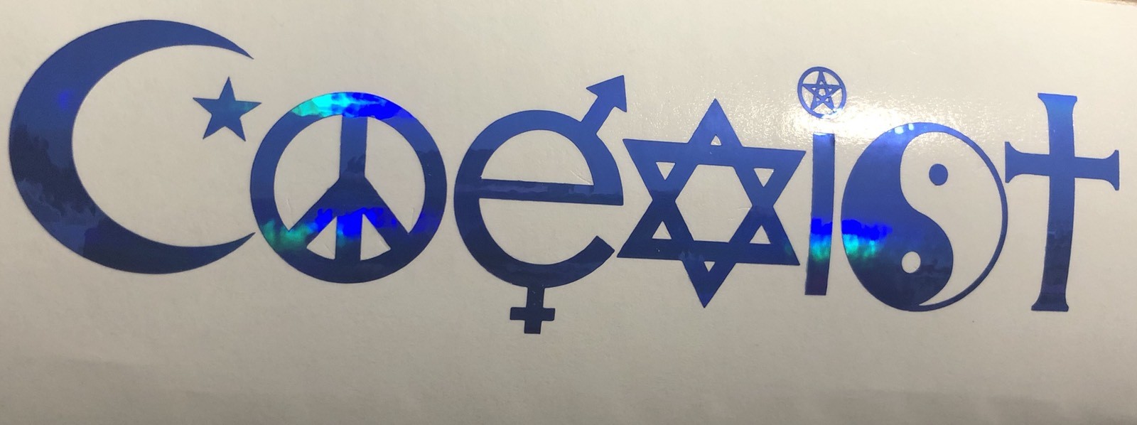 Coexist Rainbow Holographic Car Decal Sticker Laptop Window Bumper Oil Slick NEO