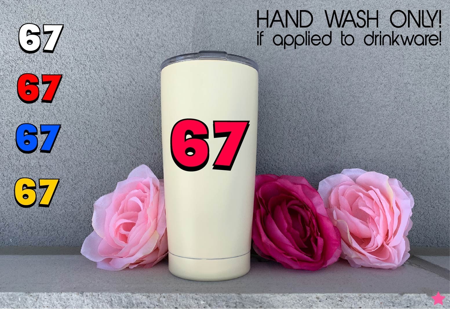 67 Decal Sticker Printed Die Cut Meme Trending Trend Post 6 7 Mid Beep Teen Gift