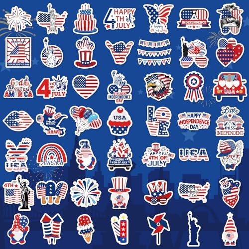 200 Pcs 4th of July Stickers, Vinyl America Stickers and Decals Bulk Patriotic