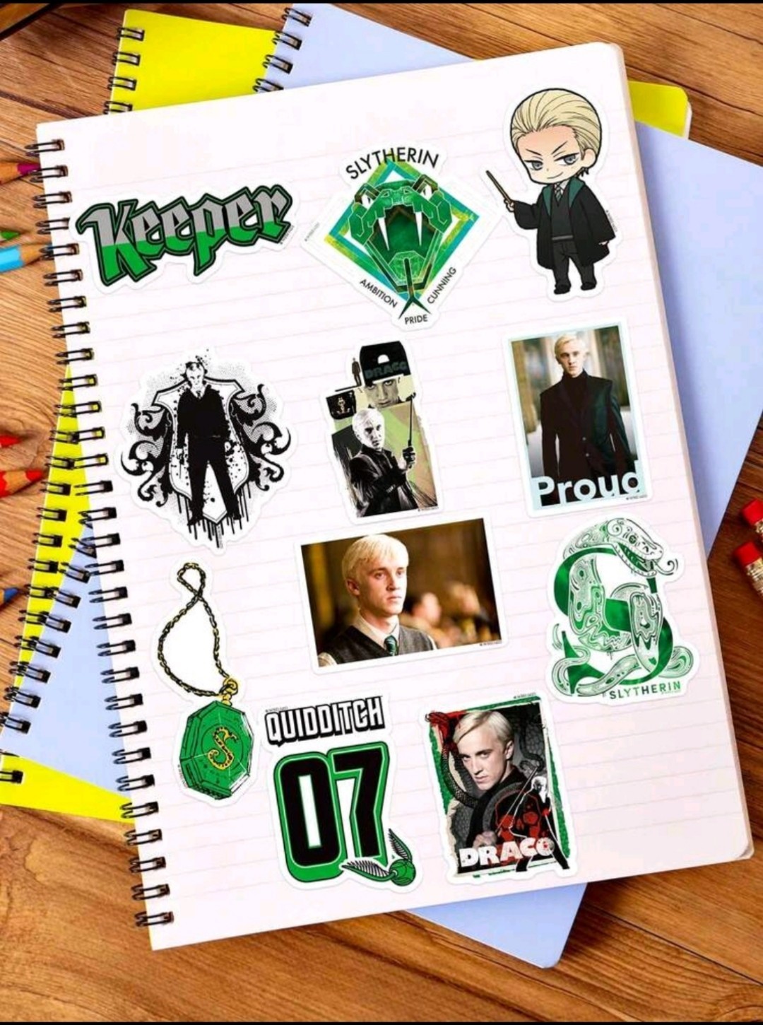 10 PCS Harry Potter Series Draco Malfoy Character Stickers BRAND NEW Set B