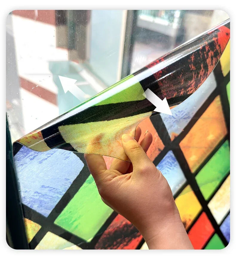 Vintage Self-adhesive Window Film Frosted Stained Privacy Glass Sticker Decor