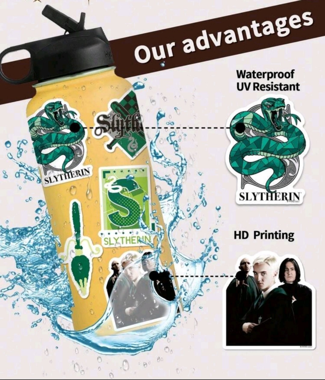 10 PCS Harry Potter Series Draco Malfoy Character Stickers BRAND NEW Set B