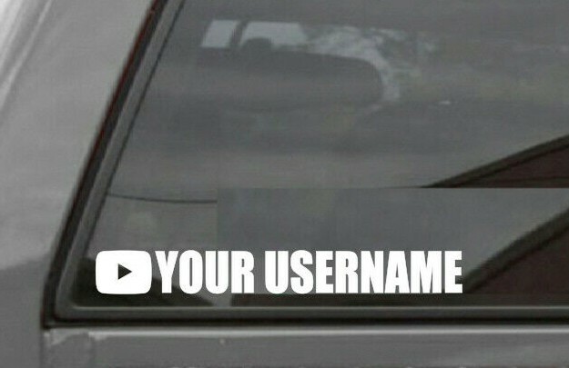 2x CUSTOM YOUR USER NAME YOUTUBE VINYL DECAL STICKER