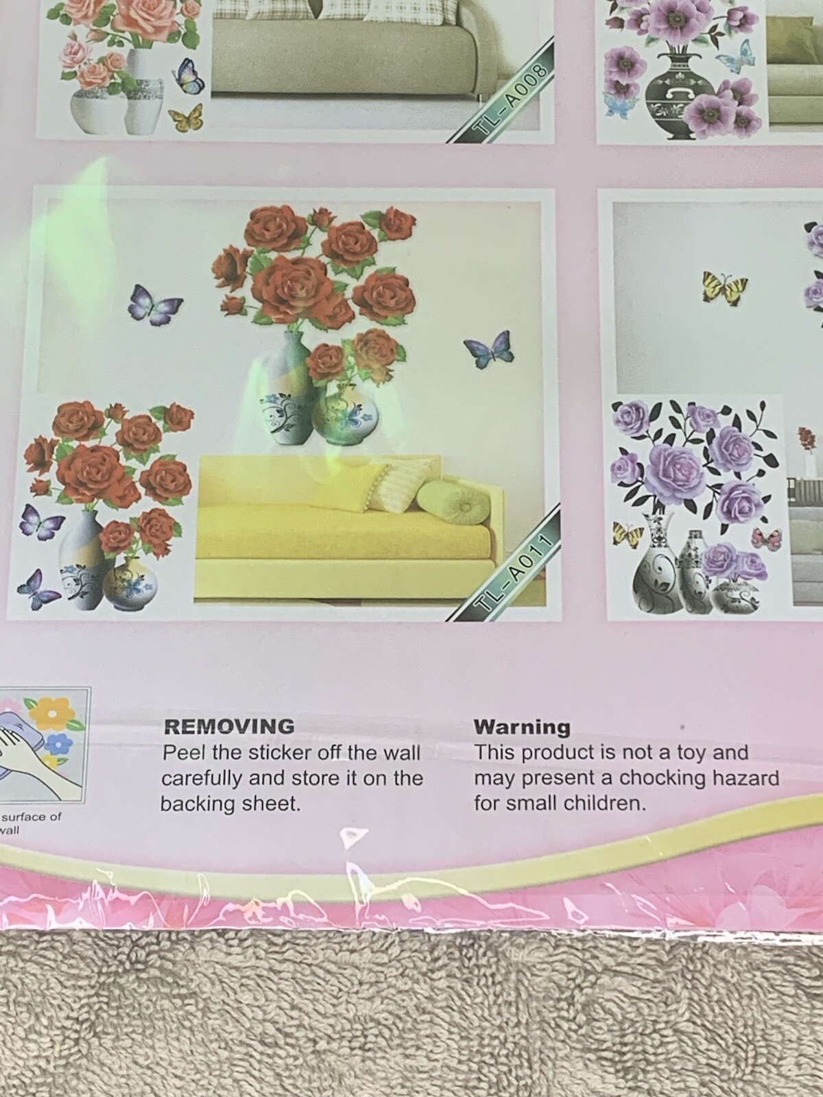 3D Flower PVC Sticker Self Adhesive Mural Home Room Furniture Wall Decal Picture