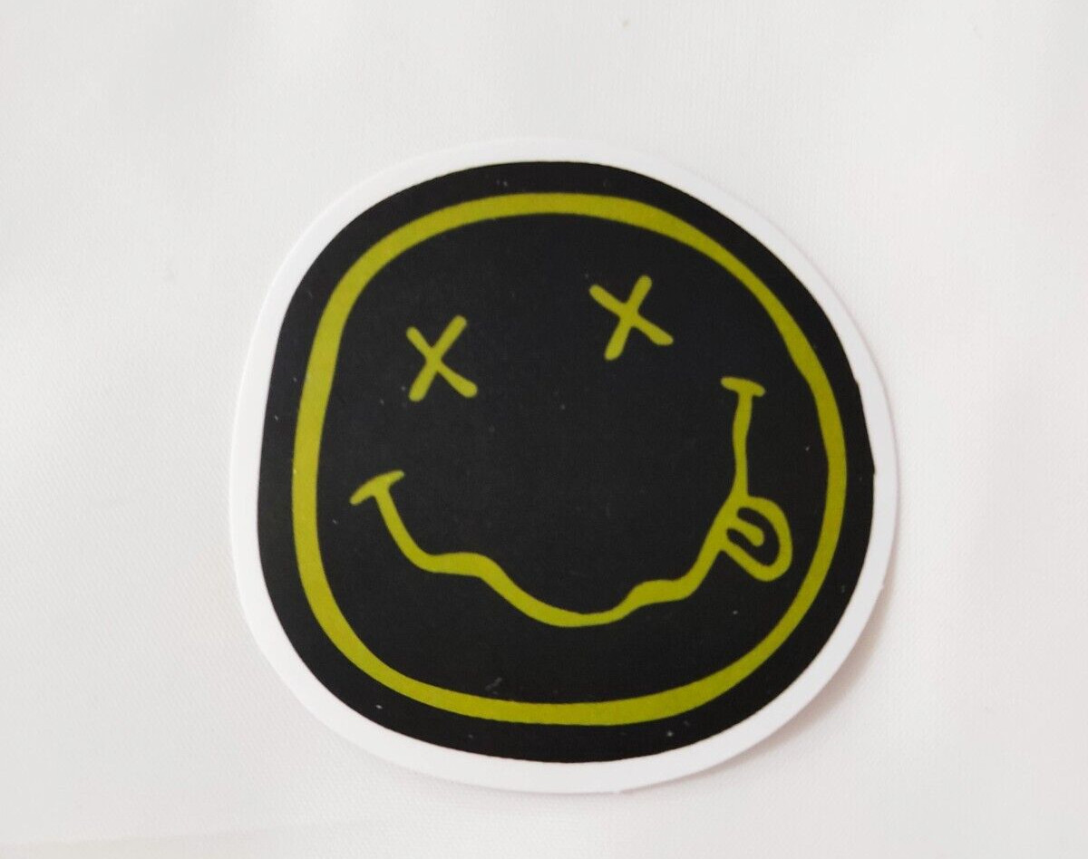 Nirvana Smiley Face Emoticon Waterproof Logo Decal Sticker 2″x2″