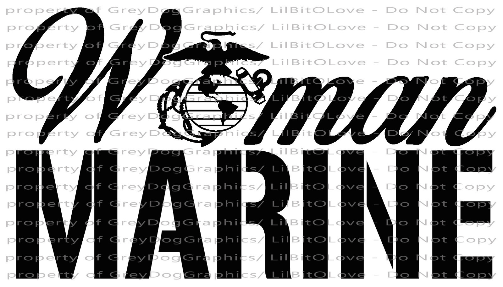 Script Woman Marine Vinyl Decal United States Marine Corps USMC Sticker Military