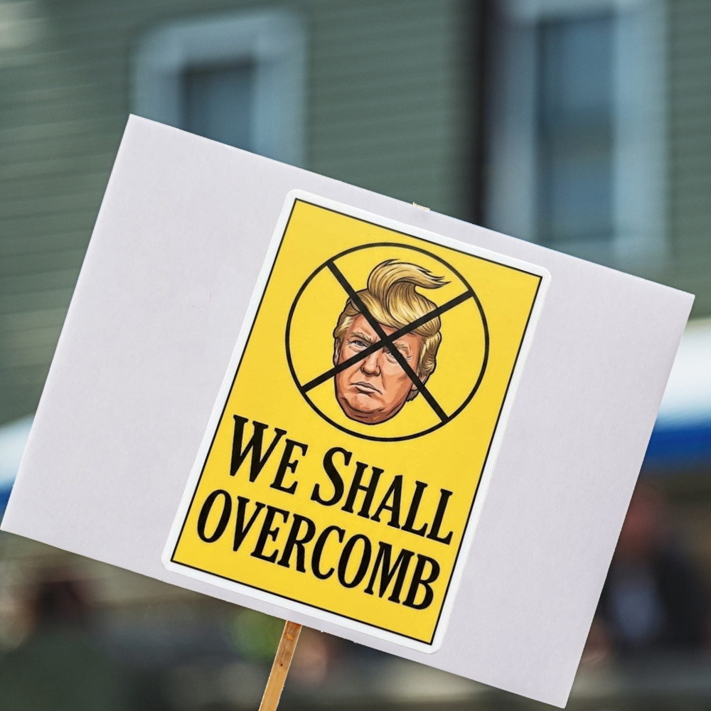 Anti Trump Sticker NO KINGS PROTEST «We Shall Overcomb» Waterproof 1/10/50/100