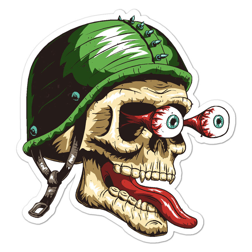 Skull Eyeballs, Vinyl Decal Sticker, Indoor Outdoor, 3 Sizes, #9555