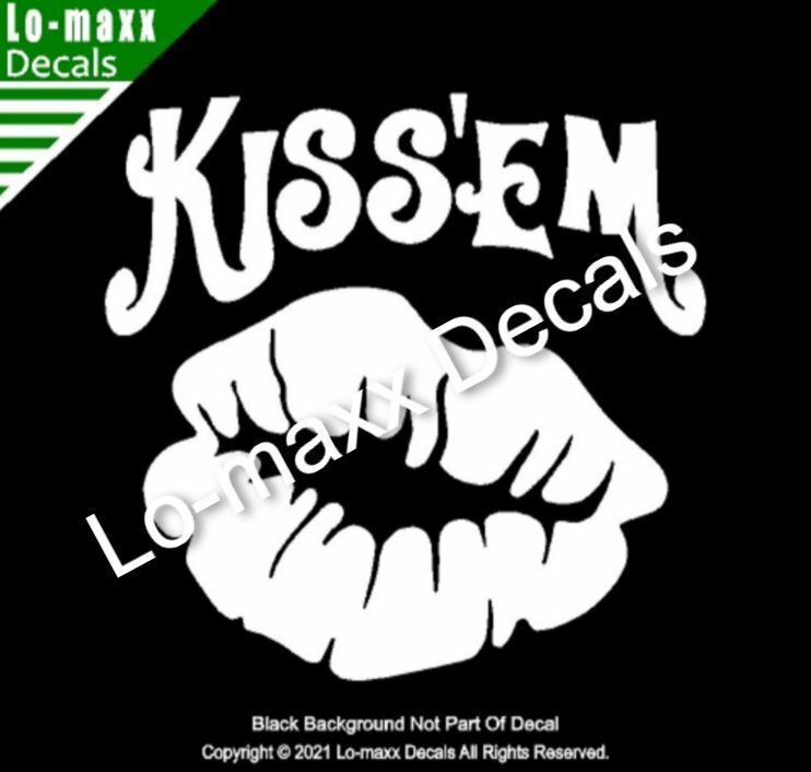 KISS’EM Kissing Hot Lips Original Design Superior Quality Die Cut Vinyl Decal