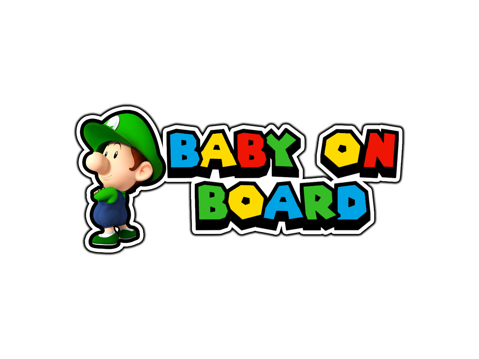 Baby Luigi Baby On Board Car Sticker Waterproof Vinyl Decal Die-Cut Laptop