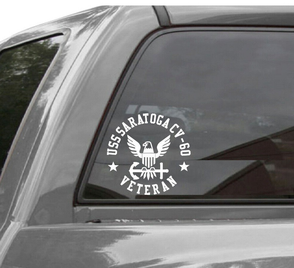 USS SARATOGA CV-60 VETERAN Vinyl Decal STYLE 1 U.S. NAVY