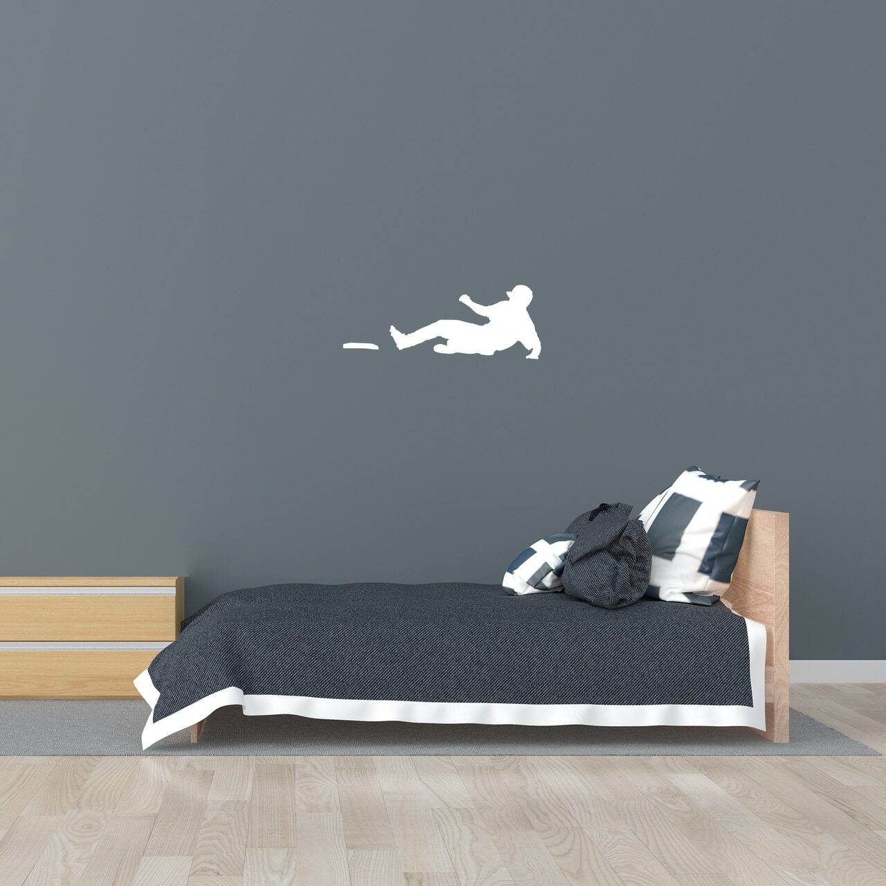 Baseball Player Sliding Wall Decal – Sports Kids Teens Decals