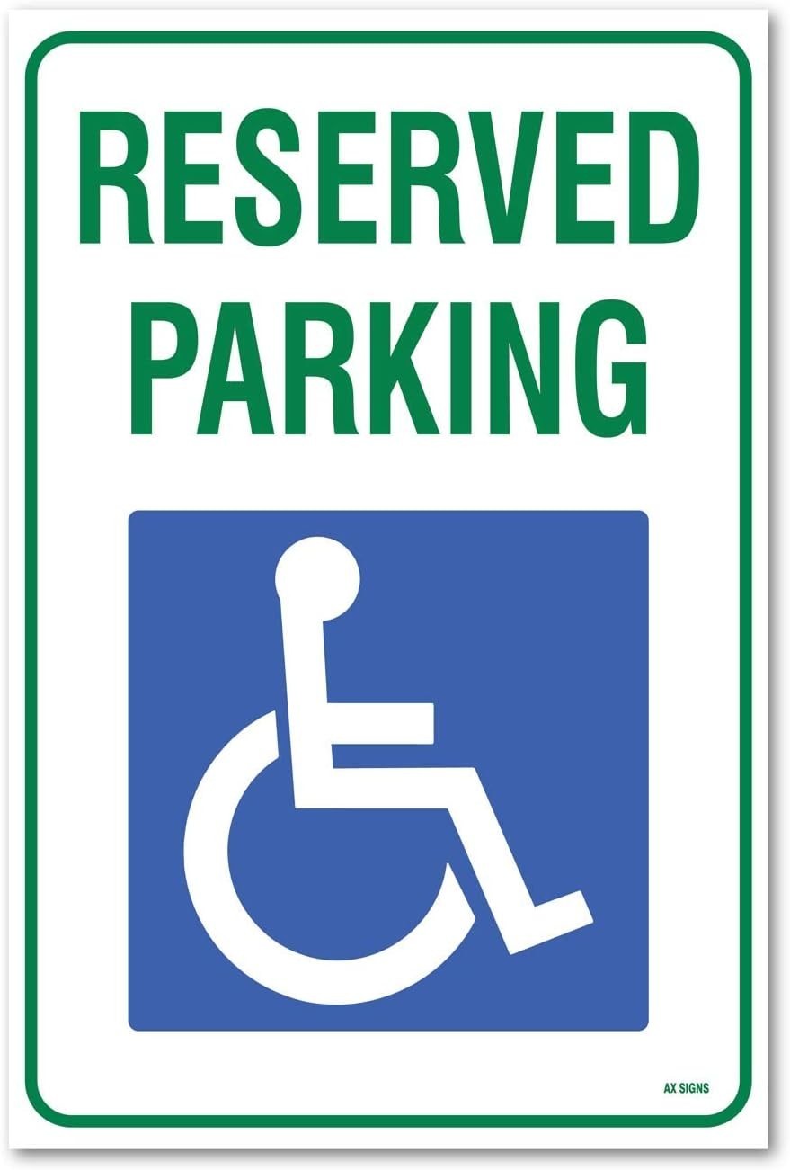 Reserved Parking Handicap, Sticker Sign, 12×18 Inches