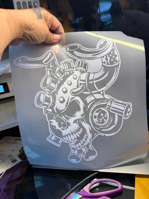 11.5″x11.5″ perm vinyl car decal Motörhead skull msg color black or white plz