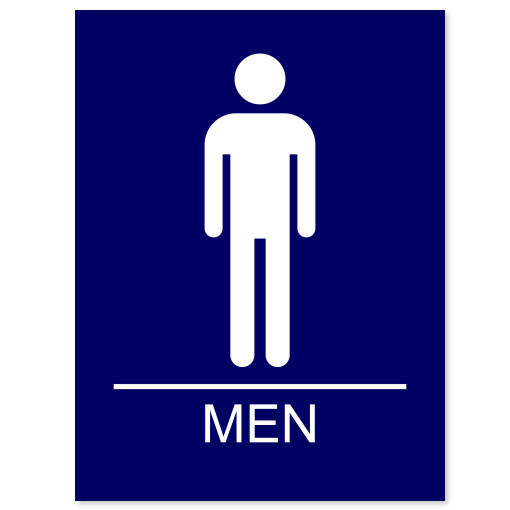 MEN Bathroom Sign sticker decal 5″ x 8″