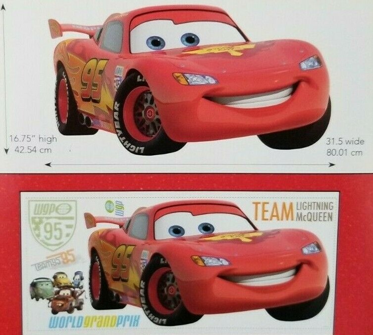 Disney Pixar Car Peel & Stick Wall Decals 16.75″ H x 31.5″ W NIP
