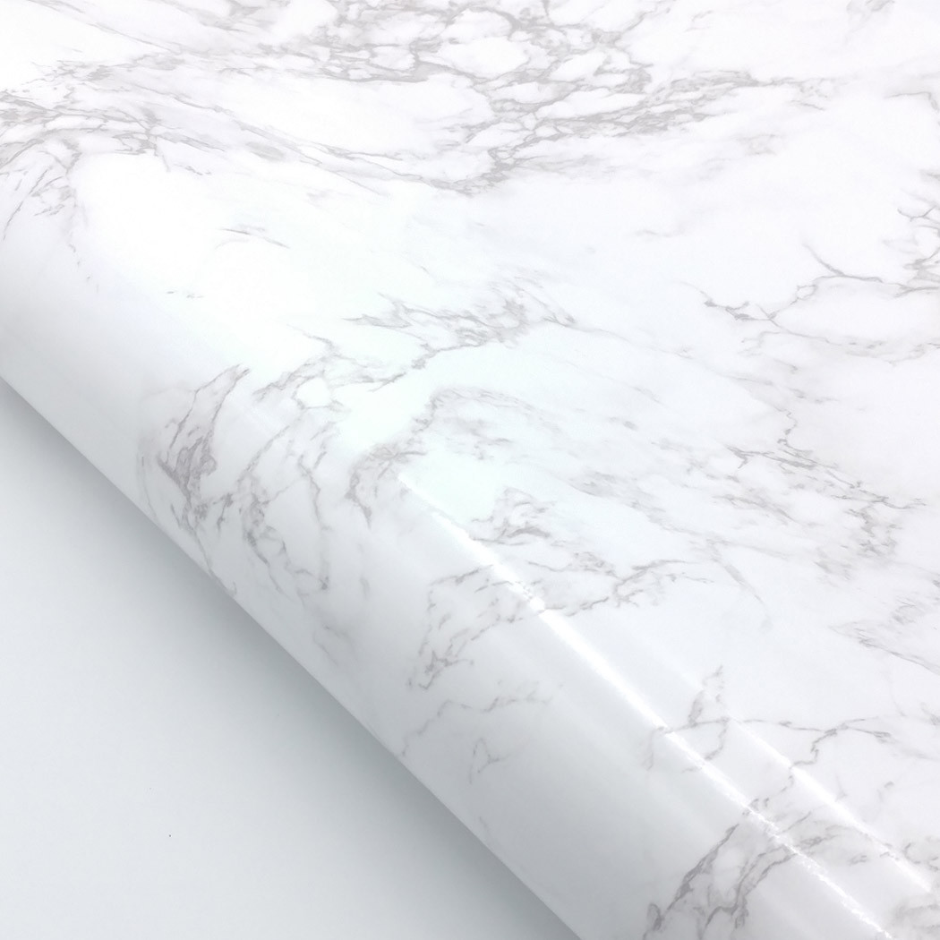 Marble Contact Paper Self adhesive – White Glossy Faux Marble Paper