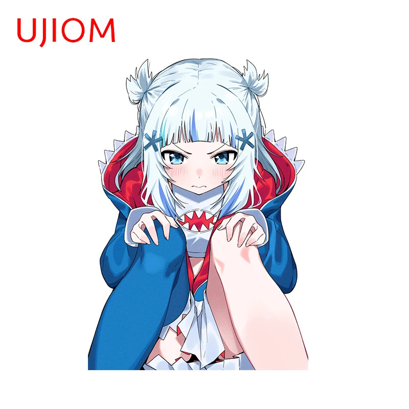UJIOM Gawr Gura Wall Sticker Lovely Pretty Loli Cartoon Bedroom Wardrobe Decal