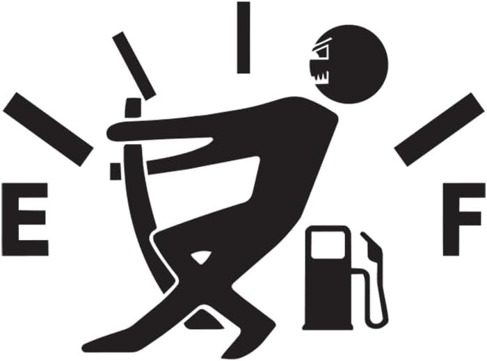 Funny Gas Tank Pulling Needle Stickman Vinyl Sticker Car Truck Bumper 4″ x 3.75″