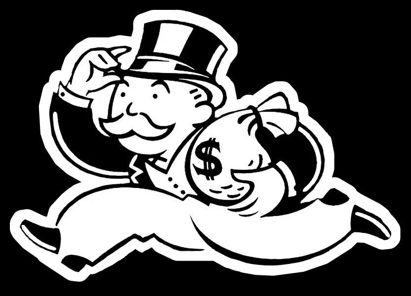 Mr. Monopoly Man 4.5 inch STICKER Game Moneybag bag Vinyl Decal indoor/outdoor