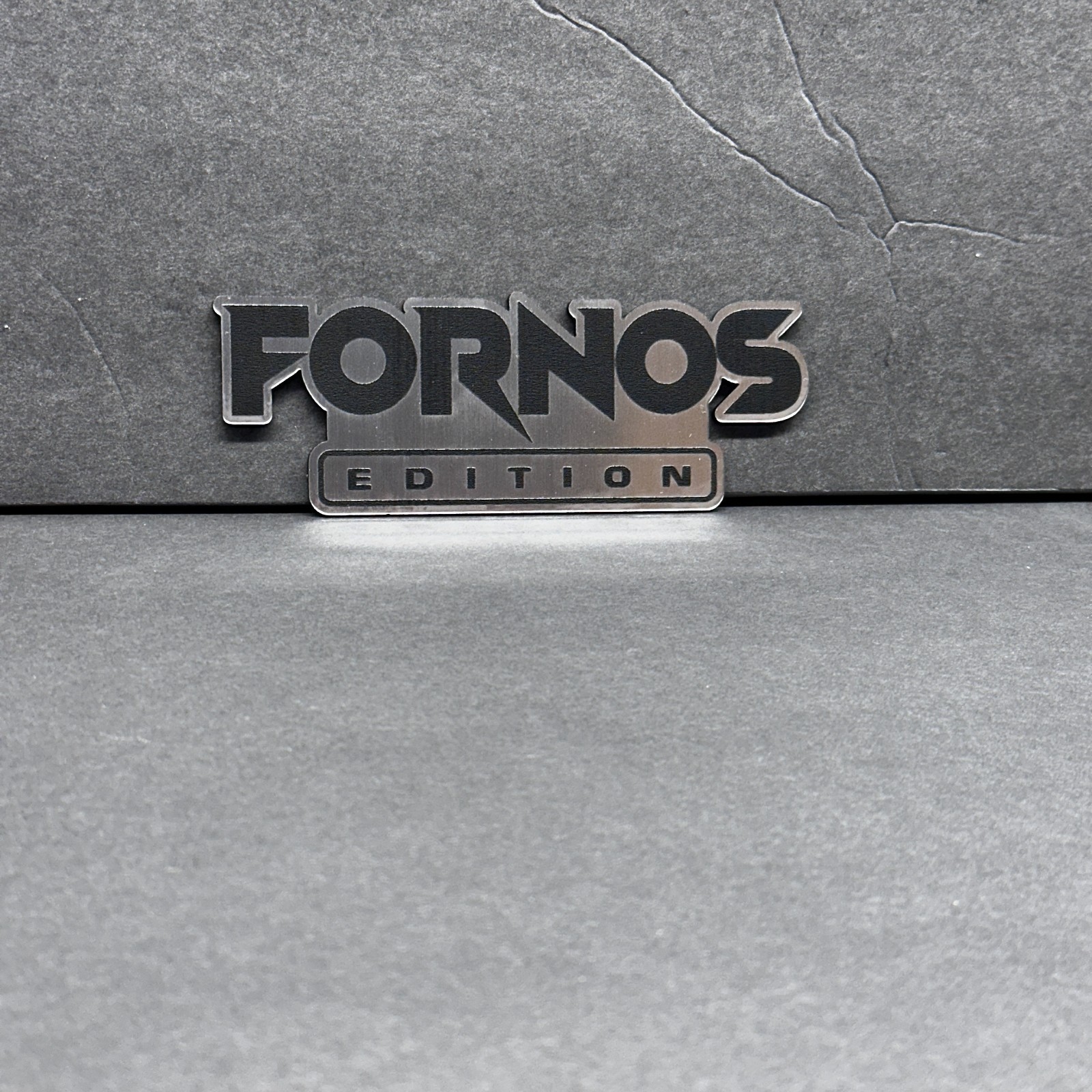 Car badge CUSTOM TEXT Car emblem, racing BRUSHED SILVER Text Name Logo Emblem