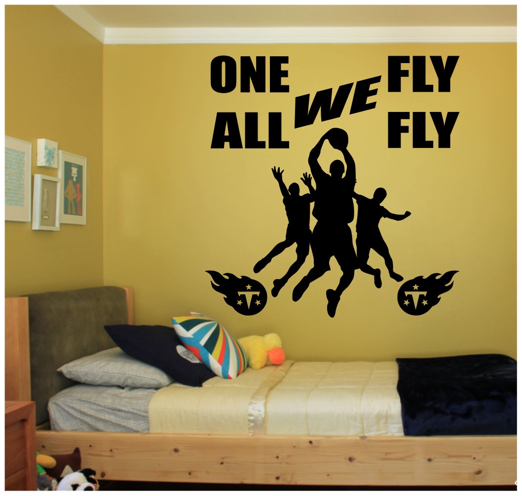 TENNESSEE TITANS BASKETBALL ONE FLY WE ALL FLY CUSTOM WALL VINYL DECAL STICKER