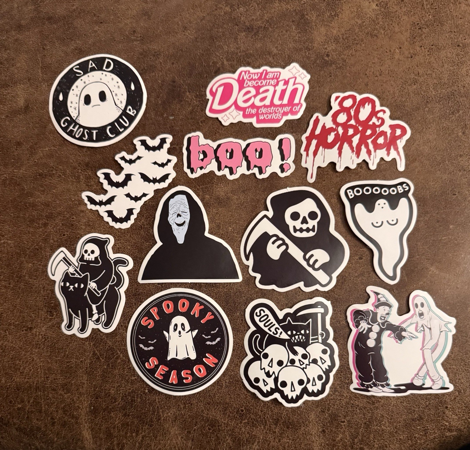 12 Ghost Scary Horror Grim Reaper Vinyl Sticker Lot Skateboard 2” Decal