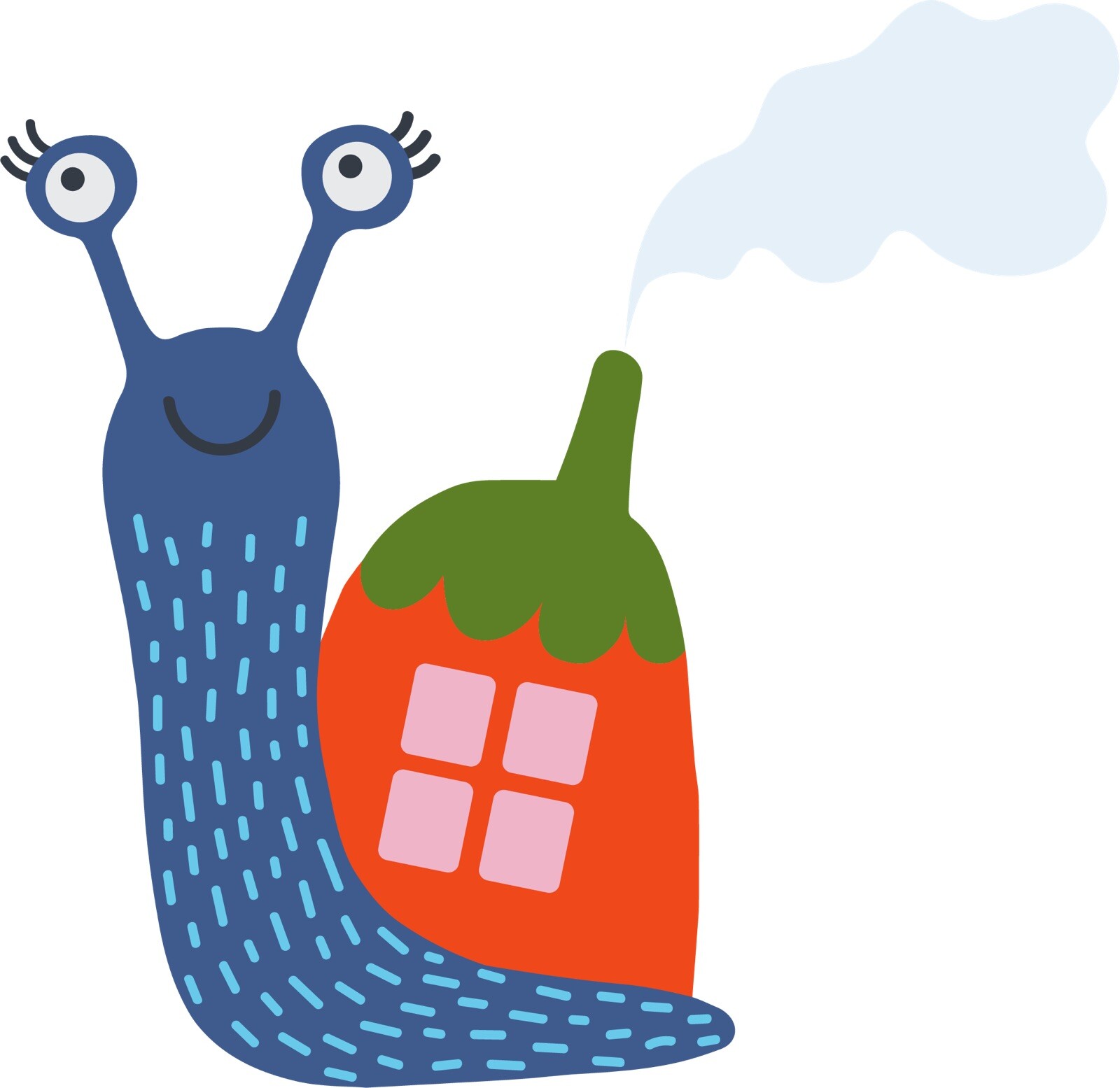 4” Snail Love Sticker Shell Cute Colorful Hippie Blue Red House Character Animal