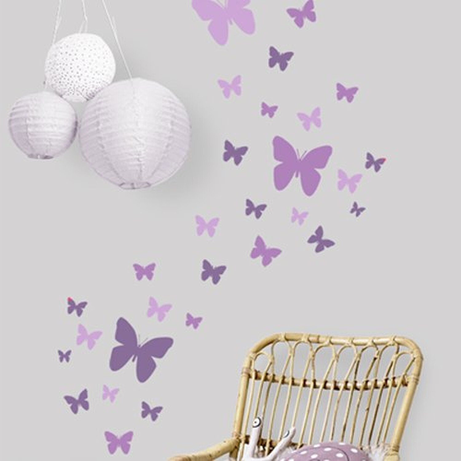 Butterfly Wall Decals- Girls Wall Stickers ~ Decorative Peel & Stick Wall Art…