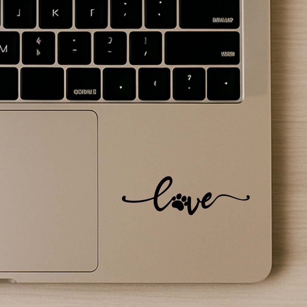 Love Paw Vinyl Decal – Cute Pet Lover Sticker for Laptop, Car, Water Bottle
