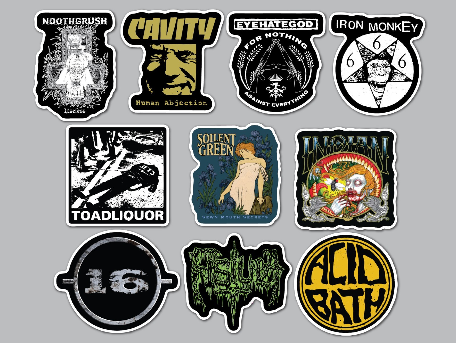 Stoner Doom Sludge Metal Vinyl Sticker Pack (OTY 10) SET 5 acid bath eyehategod