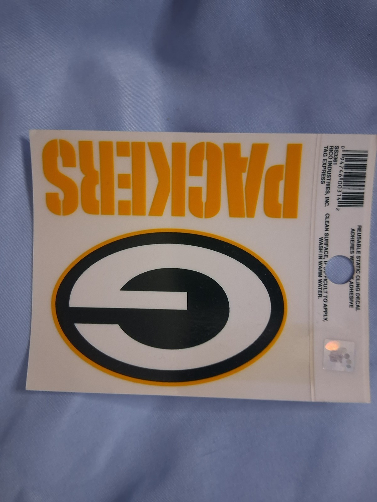 WinCraft Green Bay Packers Static Cling Reusable Vinyl Oval Decal for Window Car