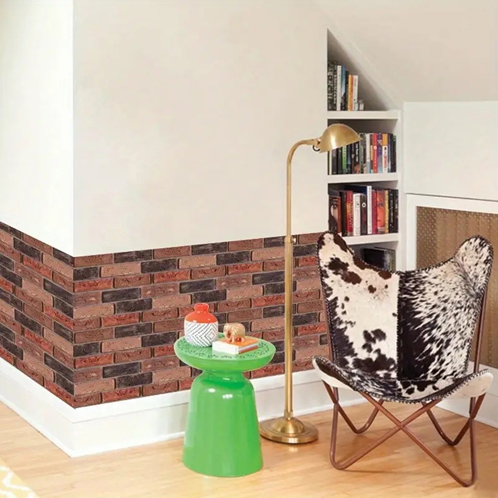 10-100PCS 3D Tile Brick Wall Sticker Self-adhesive Waterproof PVC DIY Wallpaper