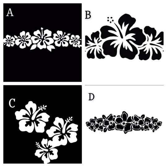 Hawaiian-Hibiscus Flower Decals