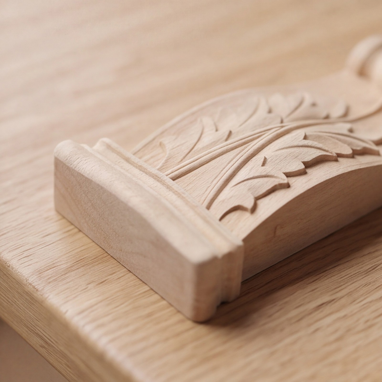 1 Pcs Wood Corbels, 5.31×2.56×1.18 Inch Wood Carved Appliques Onlay